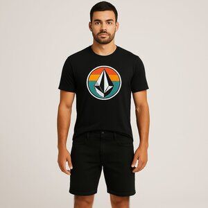 Volcom Men's Stealth Stone Faded Black Shorts Size 38